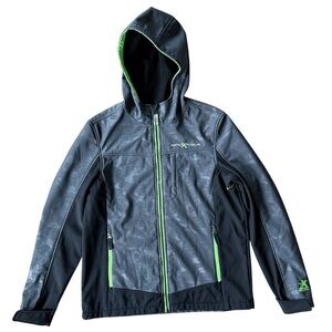ZeroXposur XXL 18/20 Boys Gray Camo Softshell Hooded Jacket Fleece Lined